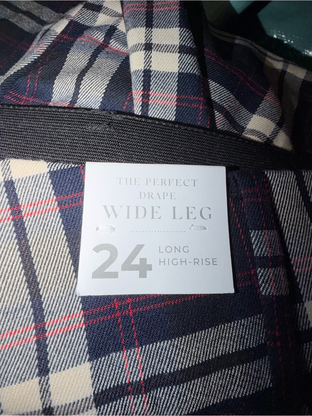 NWT Lane Bryant 24 Long Wide Leg Signature Dress Pants 24L Blue Plaid High Rise - Picture 7 of 14